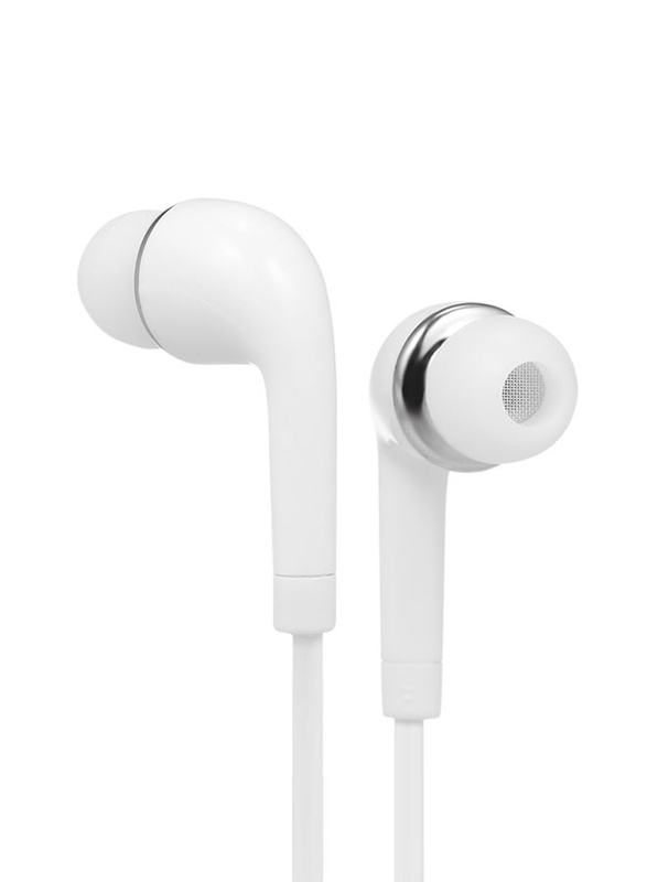 3.5mm Jack Wired In-Ear Soft Silicone Music Earphones with Microphone In-line Control, White