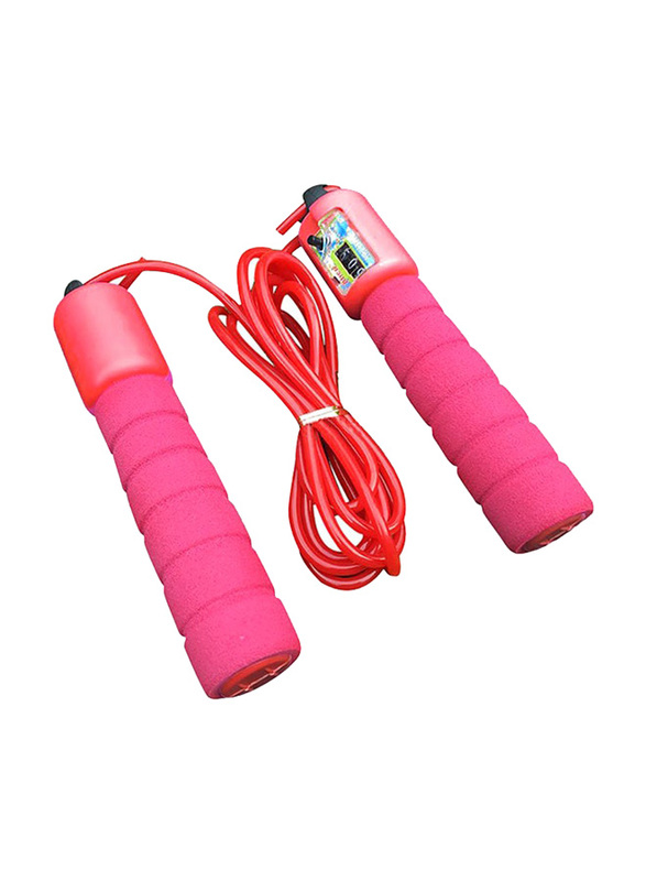 Adjustable Automatic Counting Skipping Rope, 287cm, Pink
