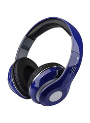 Foldable Stereo Wireless Bluetooth Over-Ear Headphone, Blue/Black