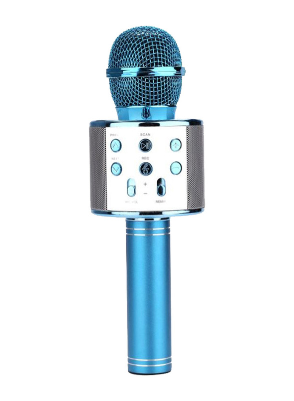 Bluetooth Karaoke Microphone, WS858, Blue/Silver