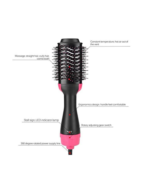 Mqupin One Step Hair Dryer and Style, Black/Pink