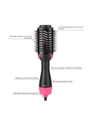 Mqupin One Step Hair Dryer and Style, Black/Pink