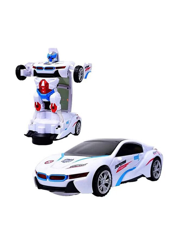 

Mwt Toyz Robot Sports Car Toy with Convertible Robot, White, Ages 3+
