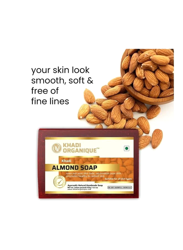 Khadi Organique Almond Soap, 125g, 4 Pieces
