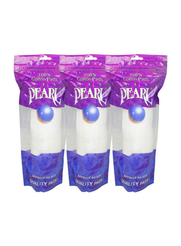 Sea Pearl Cosmetic Pad, 3 Pieces, White