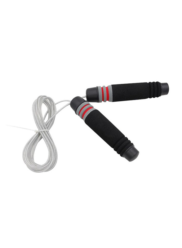 Sharpdo Adjustable Length Skipping Rope, 16cm, Grey/Black/Red