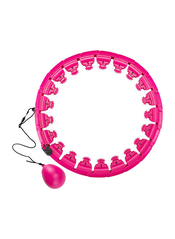 Arabest 21-Section Adjustable Smart Hula Hoop with Soft Gravity Ball, Pink