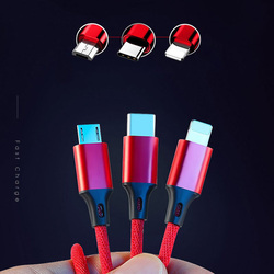 1.2 Meter 3-In-1 USB Cable for Mobile Phone, Red