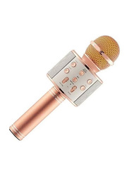 BK-858 Multi-Functional Wireless Bluetooth Karaoke Microphone, Rose Gold
