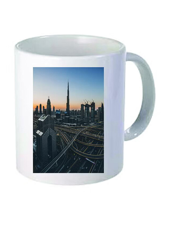 CF1 Beautiful Dubai Scenery Printed Gifting Purpose Coffee Mug, White