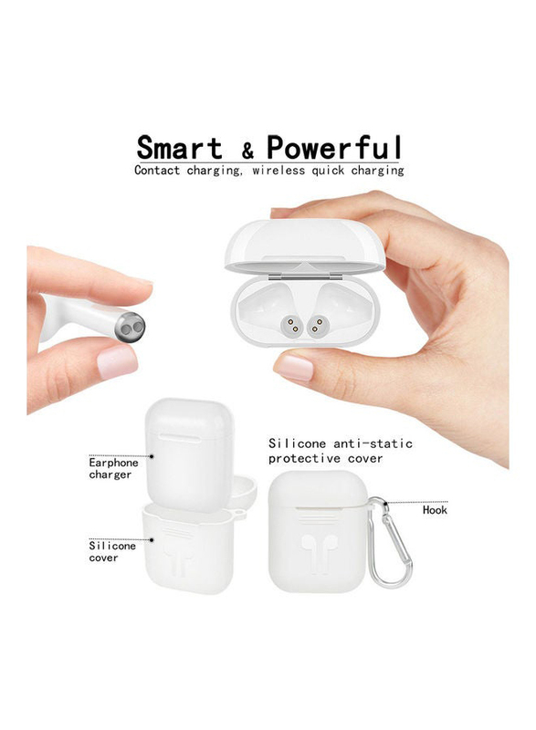 Wireless/Bluetooth In-Ear Earbuds with Charging Case, White