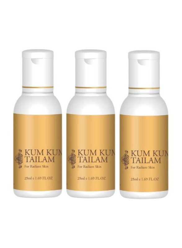 Trichup Kum Kumadi Tailam for Radiant Skin, 3 x 25ml