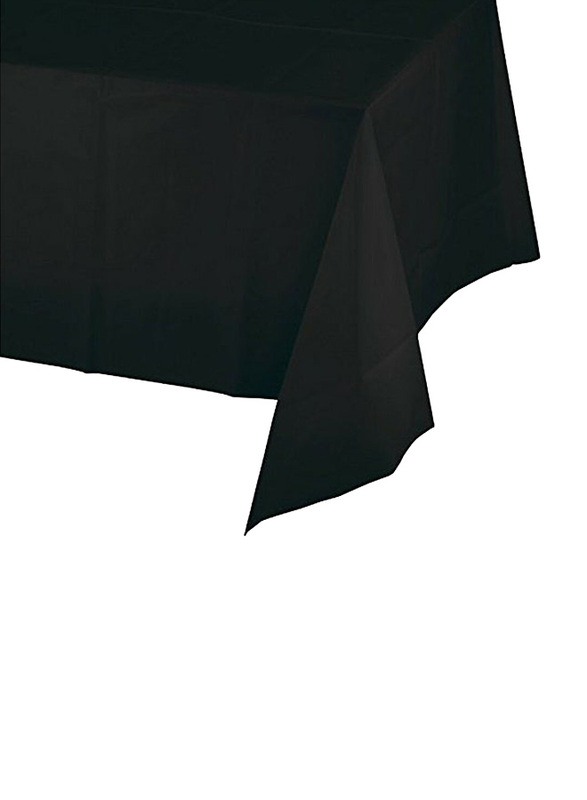 Creative Converting Touch of Color Plastic Tablecover, Black