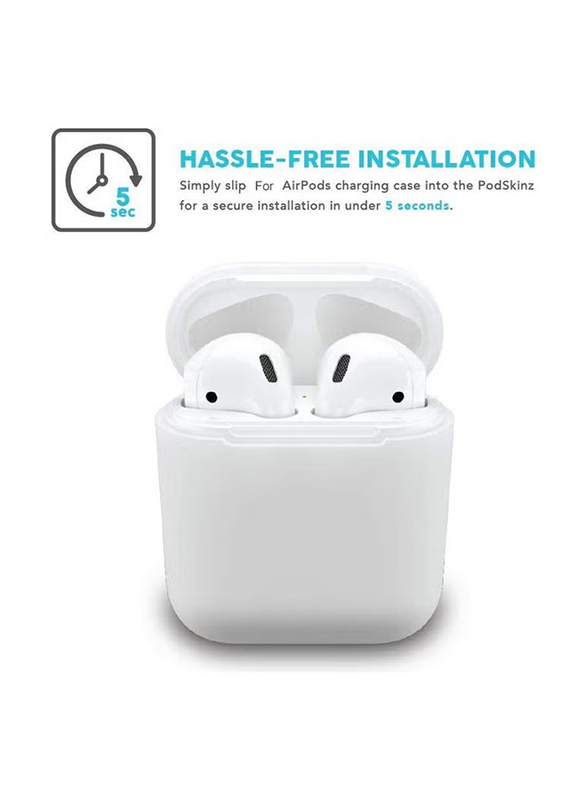 Shockproof Soft Silicone Protector Case Cover Shield For Apple AirPods, DWNKD280780, White