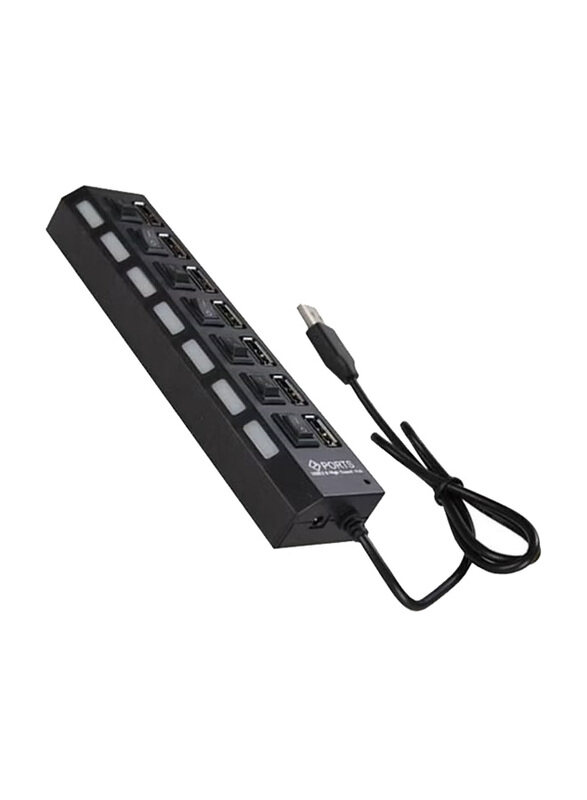 

Universal 7-Port USB 2.0 Hub With Individual Power Switch And LED Indicator, Black