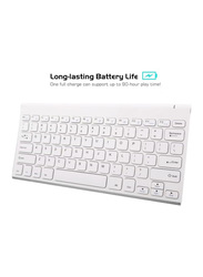 Moko Mini Wireless English Keyboard & Mouse Set, White