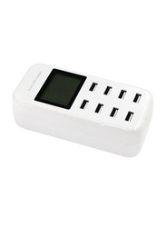 8-Port USB Charging Station with LCD Screen, Multicolour