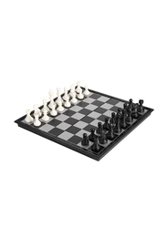 Chess Board Game for 6+ Kids with Magnetic Foldable Board, Black/White