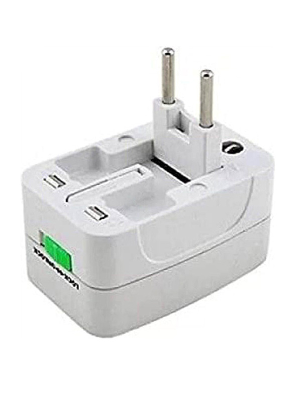 All-In-One International Travel Power Charger Universal Adapter Plug, White