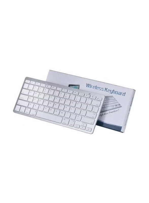 Ultra Slim Mini Bluetooth/Wireless Multimedia English Keyboard for Windows, English, White