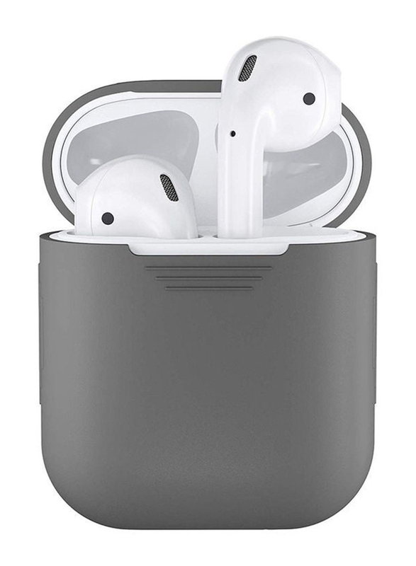 Shockproof Soft Silicone Protector Case Cover Shield for Apple AirPods, Grey