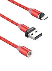 1.2-Meter Double Head Magnetic Charging Cable, USB Type A to Micro USB Cable, Red