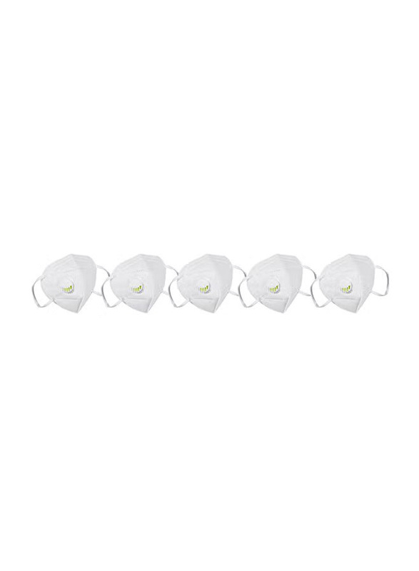 KN95 5 Layers Face Mask with Breathing Valve, 5 Pieces