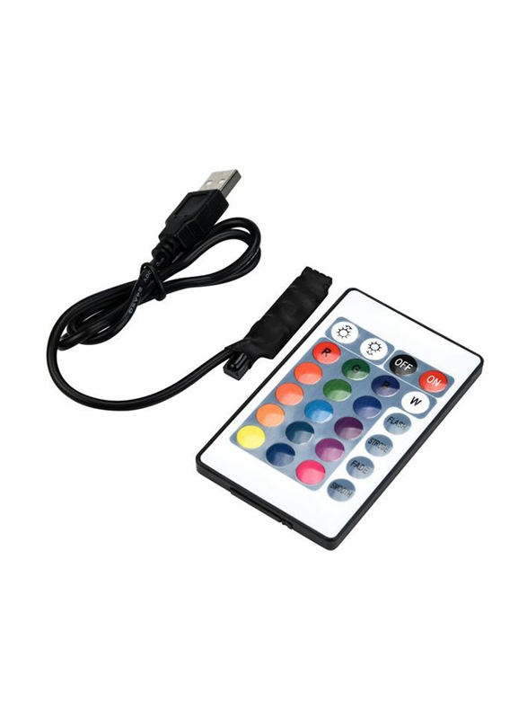 Voberry 100cm USB LED Strip Light with Remote Control, White/Black