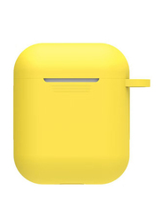 Soft Silicone Protective Case with Carabiner for AirPod, Yellow