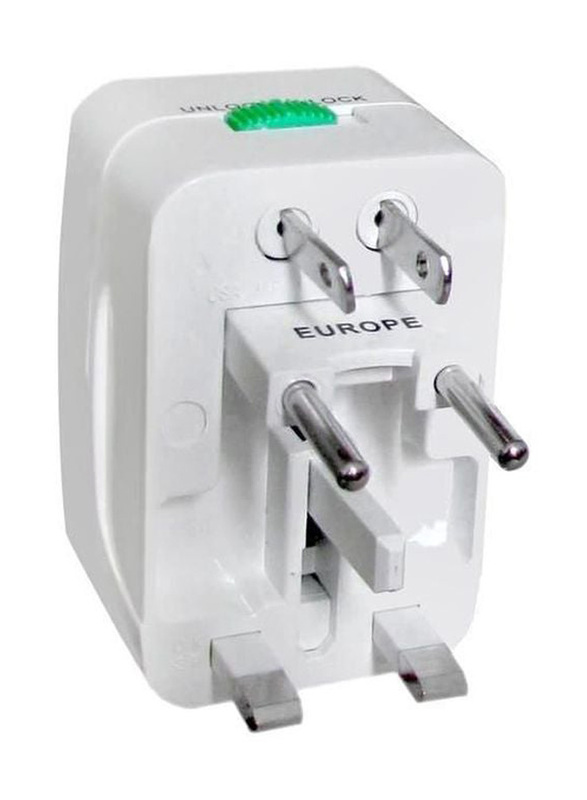 Universal Travel Power Socket Adapter, White