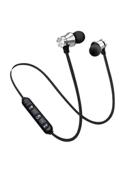 Wireless/Bluetooth In-Ear 4.2 Neckband Magnetic Headphone, Black/Silver