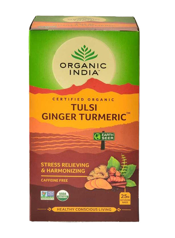 Organic India Tulsi Ginger Turmeric Tea, 25 Tea Bags