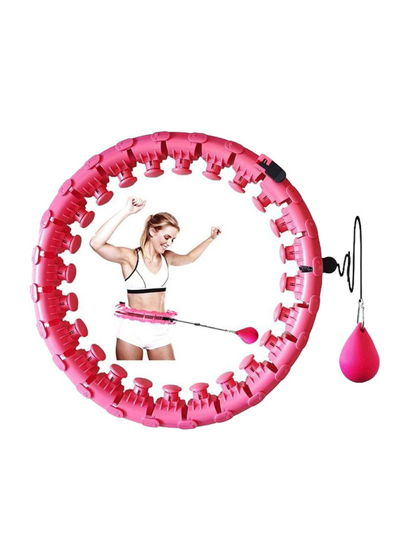XiuWoo Smart Weighted Hula Ring Fitness Hoop, One Size, Pink