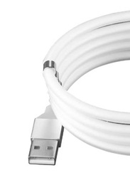 2-Feet Lightning Cable, USB Type A to Lightning Magnetic Data Sync And Charging Cable for Apple Device, White/Silver