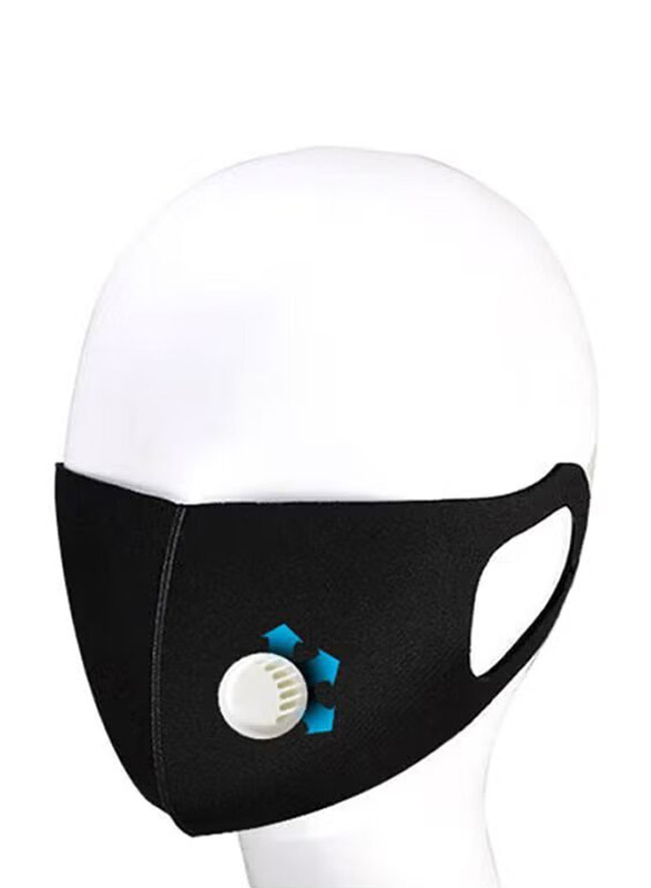 Anti-Fog Protective Mask With Breathing Valve, Black