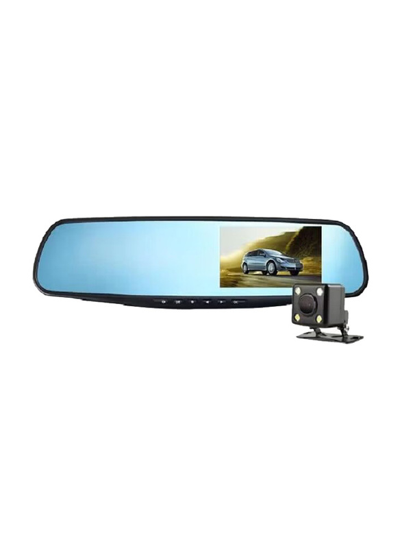 DVR HD 1080P Dual Lens Auto Mirror Dash Cam Recorder Rear-view Camera for Car, Black
