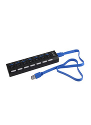 7-Port USB 3.0 Hub With Independent Switch, Black