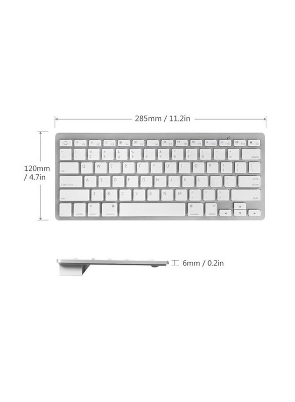 Wireless/Bluetooth English Keyboard, White
