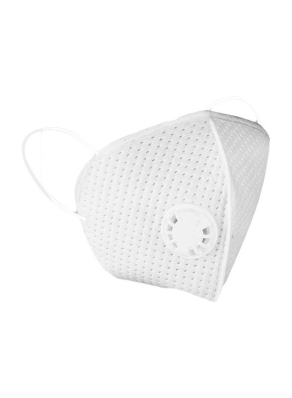 KN95 Breathable Protective Face Mask with breathing Valve, White, 1-Piece