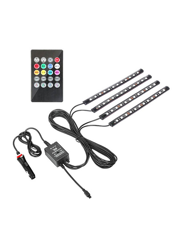 4 In 1 Car Rgb LED Strip Light with Wireless Remote Control