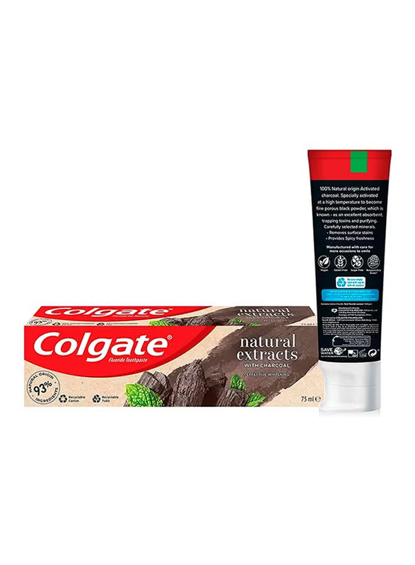 Colgate Natural Extracts Effective Whitening Charcoal Toothpaste, 75ml