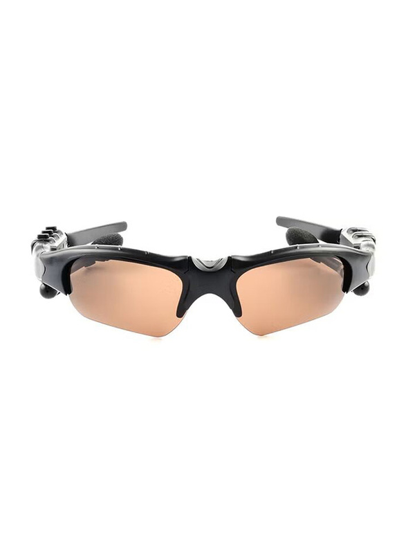 Half-Rim Smart Stereo Bluetooth Sport Sunglasses Unisex, Brown/Black