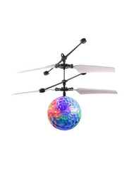 IR Induction Drone Flying Flash LED Lighting Ball Helicopter, Remote Controlled Toys, Ages 6+, Black