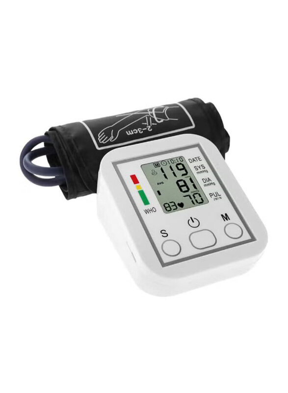

Decdeal Digital LCD Display Sphygmomanometer with Strap, YM-228AL, White