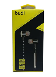 Budi Wired In-Ear Headphones with Remote & Mic, Gold/Grey