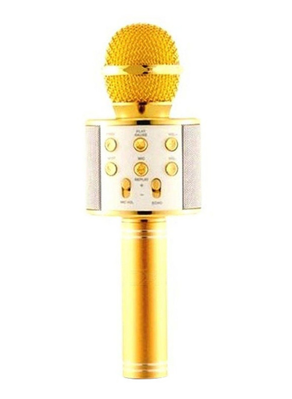 Bluetooth Karaoke Microphone, WS-858, Gold/Silver