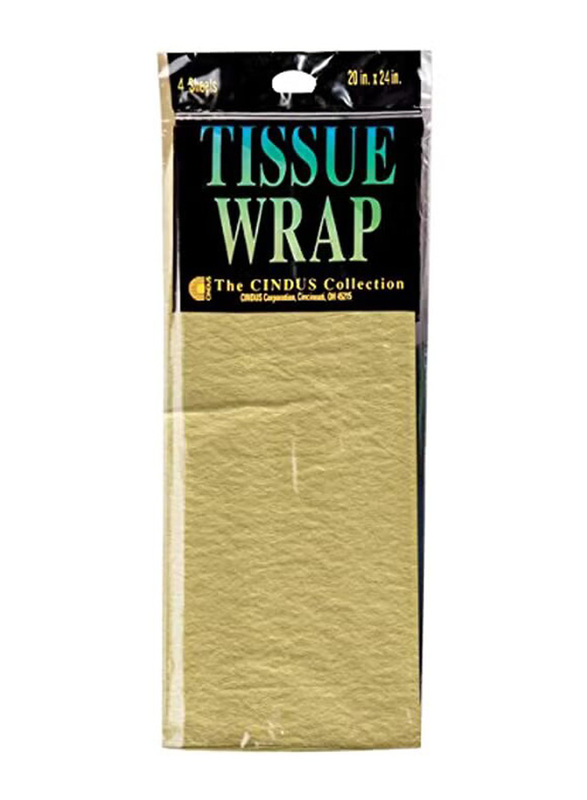 Cindus 4-Piece Tissue Gift Wrap Set, Yellow