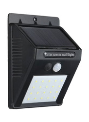 LED Solar Powered Motion Sensor Wall Light, 13cm, Black