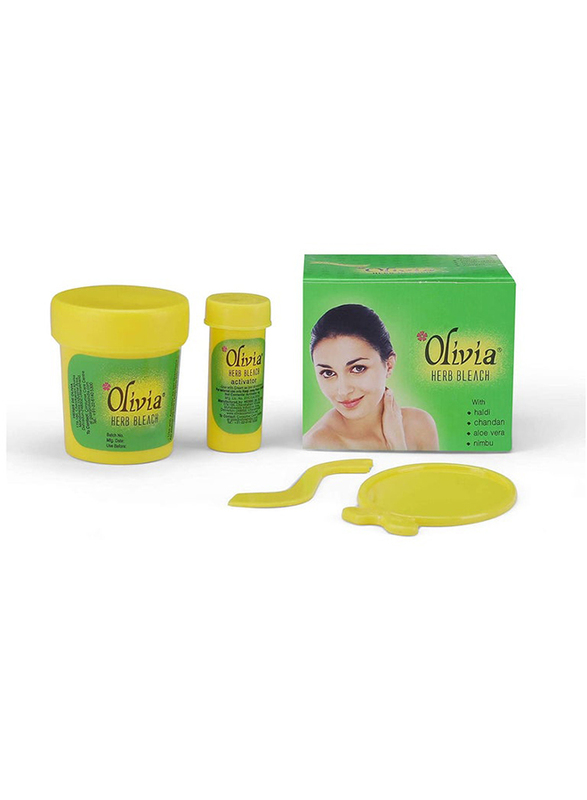 Olivia Herb Bleach for Sensitive Skin with Haldi Chandan Aloe Vera Nimbu, 2 x 30gm