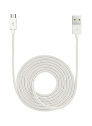 2-Meters Micro-B USB Data Sync Charging Cable, Micro-B USB (5 Pin) to USB Type A for Smartphones/Tablets, White
